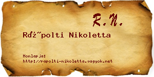 Rápolti Nikoletta névjegykártya