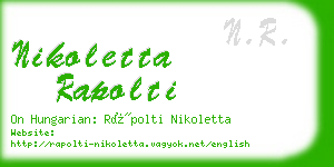 nikoletta rapolti business card